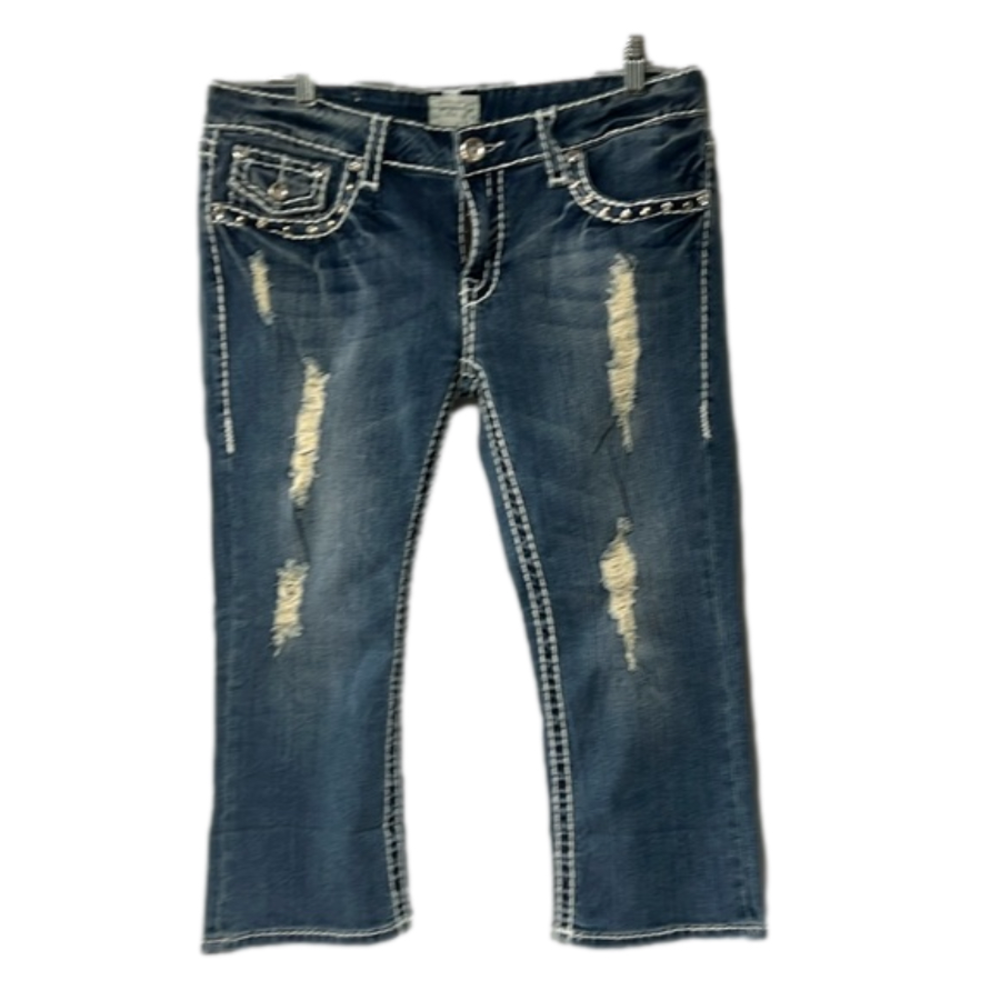 Women’s L.A. Idol jeans size 13 35x18 great condition blinged out